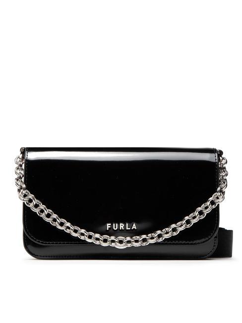 FURLA SPLENDIDA Bolso MINI de piel con bandolera negro + coñac h - Bolsos Mujer
