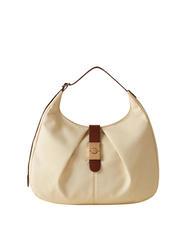 BORBONESE HOBO CORTINA MEDIUM Bolso bandolera mediano manzanilla/cuero - Bolsos Mujer - 1