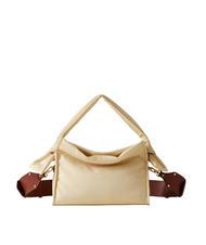 BORBONESE LOVER NYLON Bolso hobo peque&ntilde;o con bandolera manzanilla/cuero - Bolsos Mujer - 1