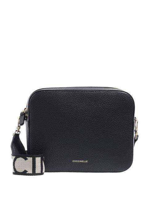 COCCINELLE TEBE Bolso pequeño de piel con textura negro - Bolsos Mujer