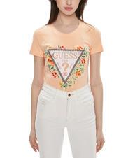 GUESS TRIANGLE FLOWERS Camiseta de algodón elástico - camiseta