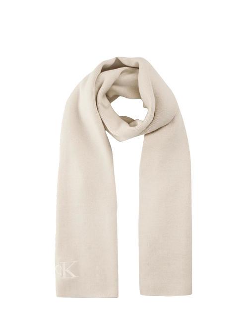 CALVIN KLEIN CK JEANS MONOGRAM EMBRO Bufanda de poliéster reciclado abedul - Bufandas