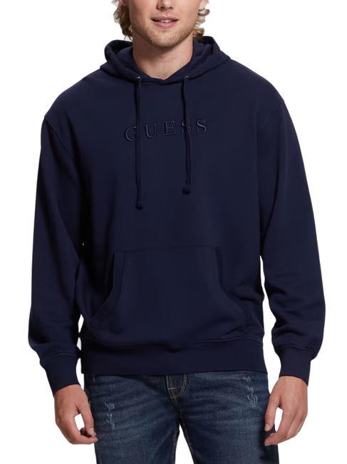 GUESS FINCH TERRY Sudadera oversize con bolsillo y capucha azul inteligente multi - Sudaderas