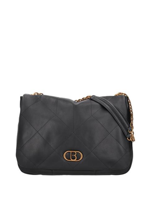 TOSCA BLU CHAMONIX Bolso bandolera grande de piel negro - Bolsos Mujer