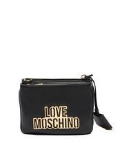 LOVE MOSCHINO METALLIC LOGO Bolso de hombro negro - Bolsos Mujer - 1