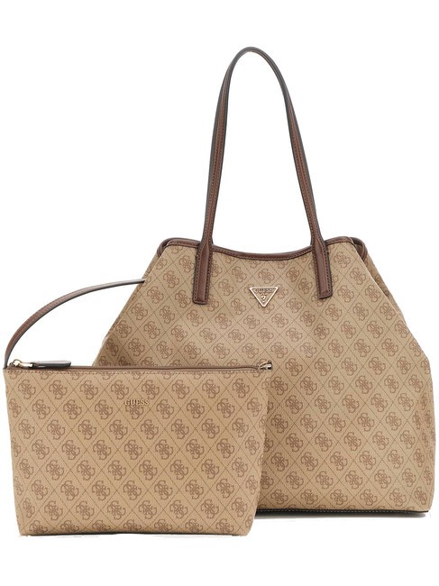 GUESS ECO VICTTORIA Bolso de hombro logotipo de café con leche / marrón - Bolsos Mujer