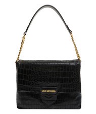 LOVE MOSCHINO CROCO Bolso de hombro negro - Bolsos Mujer - 1
