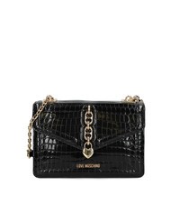 LOVE MOSCHINO CHAIN CROCO Bolso bandolera estampado negro - Bolsos Mujer - 1