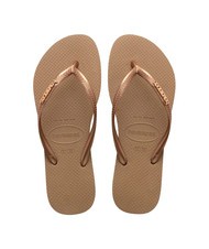 HAVAIANAS SLIM LOGO Chancletas rosa / oro - Zapatos Mujer - 1