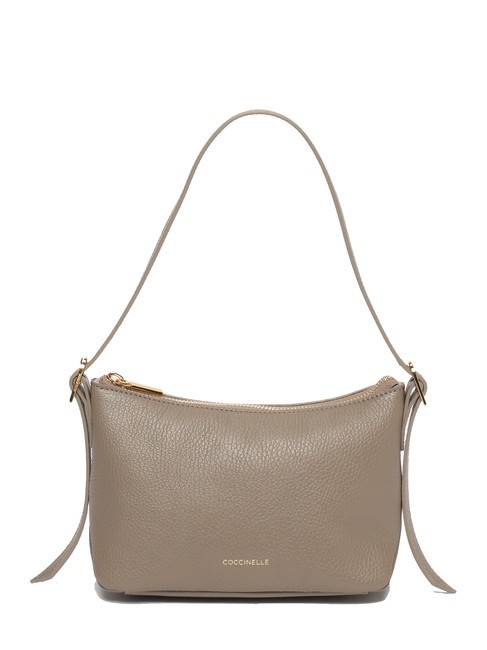 COCCINELLE CHERRY Bolso bandolera pequeño de piel topo cálido - Bolsos Mujer