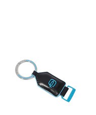 PIQUADRO BLUE SQUARE  Llavero de piel y metal. - Llaveros