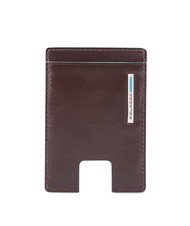 PIQUADRO CAMPIONARIO - BLUE SQUARE  Tarjetero plano de piel CAOBA - Carteras Hombre - 1