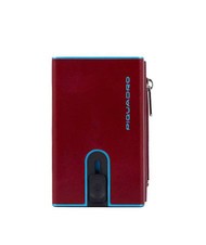 PIQUADRO BLUE SQUARE Cartera de piel con sistema corredero ROJO - Carteras Hombre - 1