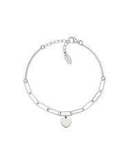 AMEN ELEMENTI Pulsera con cadena y coraz&oacute;n. rodio - Pulseras - 1