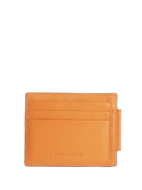 PIQUADRO URBAN Tarjetero de piel con cremallera NARANJA - Carteras Hombre