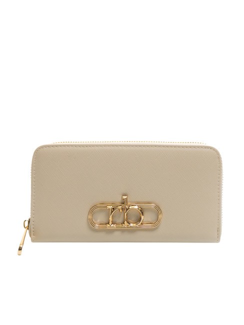 ROCCOBAROCCO LUCE Cartera grande con cremallera alrededor blanquecino - Carteras Mujer