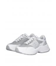 LIUJO EVA 02 Deportivas de piel y lúrex plata blanca - Zapatos Mujer - 1