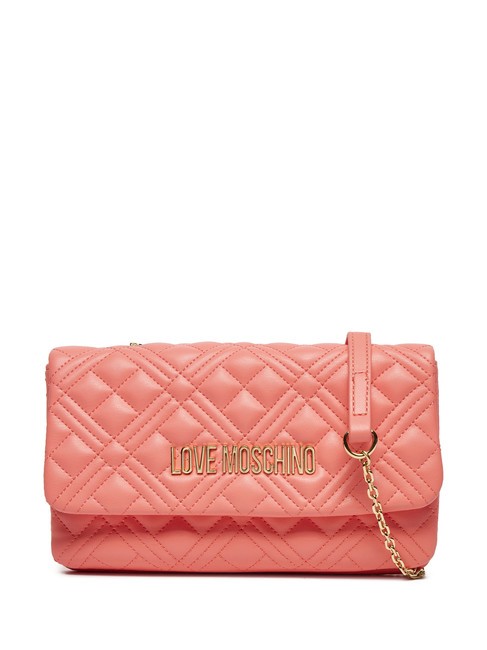 LOVE MOSCHINO QUILTED Bolso bandolera pequeño coral - Bolsos Mujer