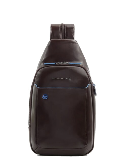 PIQUADRO BLUE SQUARE Mochila de piel de un solo hombro CAOBA - Bandoleras Hombre