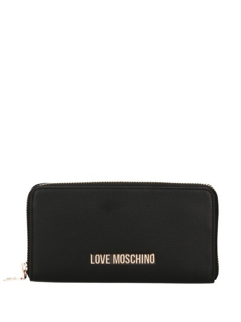 LOVE MOSCHINO LETTERING Cartera con cremallera negro - Carteras Mujer