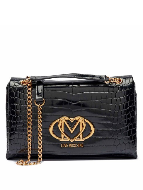 LOVE MOSCHINO CROCO Convertible Bolso de hombro/bandolera azafrán negro - Bolsos Mujer
