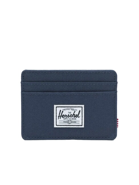 HERSCHEL CHARLIE RFID Tarjetero plano navy tan - Carteras Hombre