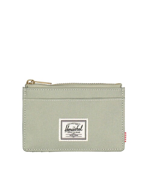 HERSCHEL OSCAR Tarjetero plano con cremallera algas marinas/puntada blanca - Carteras Hombre