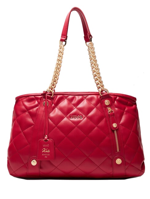 LIUJO KATE Bolso acolchado con asas de cadena rojo pompeyano - Bolsos Mujer