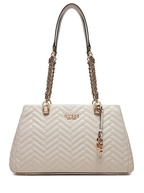 GUESS ANNING Bolso acolchado con asas de cadena STONE - Bolsos Mujer