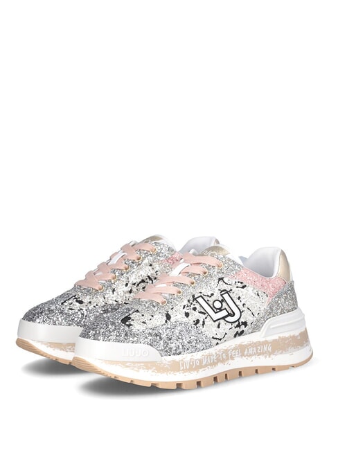 LIUJO AMAZING 26  Zapatillas altas negro/plata/rosa - Zapatos Mujer