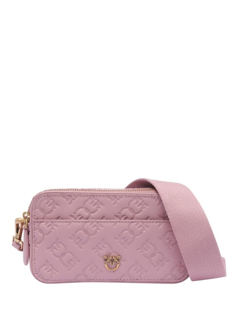 PINKO EMBOSSED LOGO Bolso de hombro para cámara púrpura-oro antiguo - Bolsos Mujer