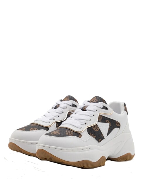 GUESS HAPYY  Zapatillas altas Blanco / marrón - Zapatos Mujer