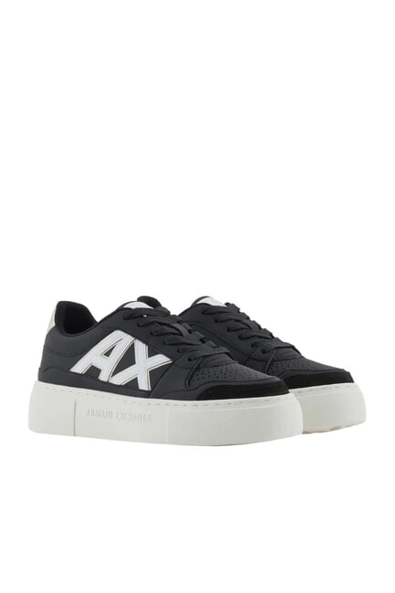 ARMANI EXCHANGE AX LOGO Zapatillas con plataforma negro+oro pálido - Zapatos Mujer