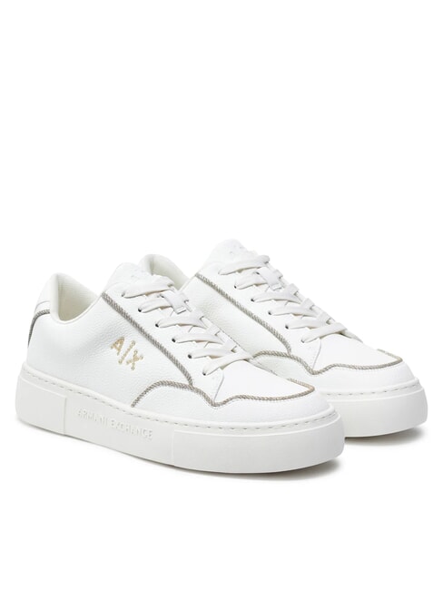ARMANI EXCHANGE A|X LOGO STRASS Zapatillas blanquecino+oro pálido - Zapatos Mujer
