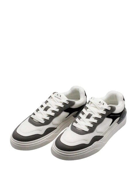 ARMANI EXCHANGE A|X Zapatillas de tejido de malla blanco roto + negro - Zapatos Hombre