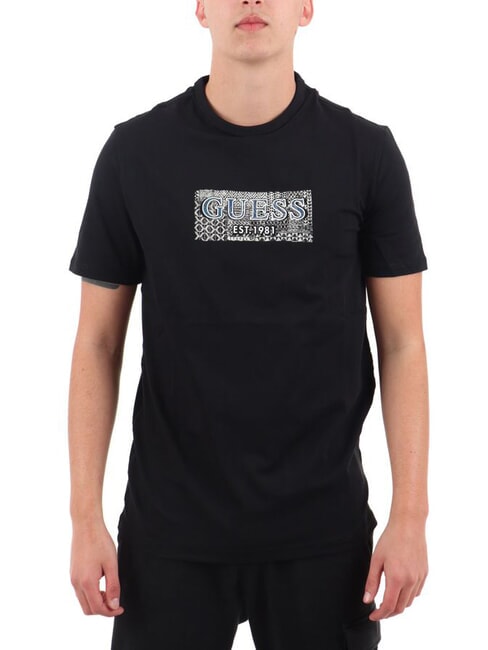 GUESS SS CN BOX Camiseta con logo estampado jetbla - camiseta
