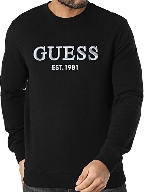 GUESS BEAU Sudadera de cuello redondo con logo bordado jetbla - Sudaderas