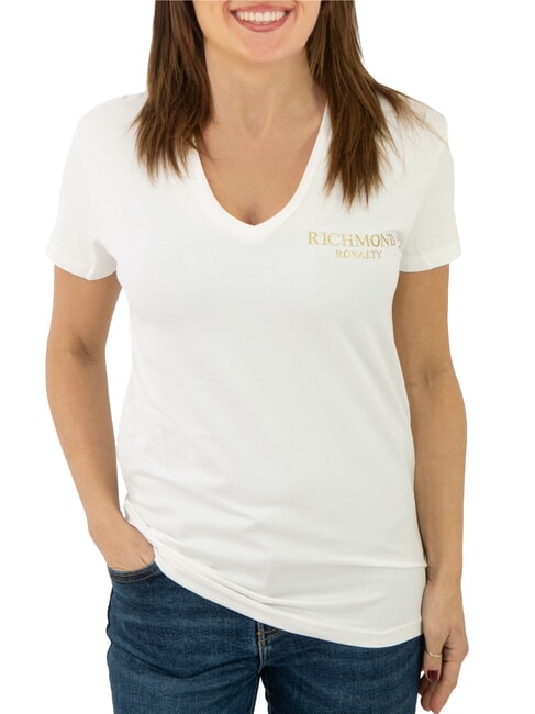 JOHN RICHMOND VATICI Camiseta elástica blanquecino/dorado - camiseta