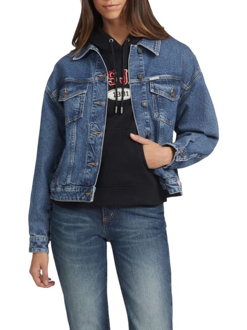 GUESS JEANS OVERSIZE TRUCKER JACKET  Chaqueta vaquera lavado medio gj - Chaquetas de mujer