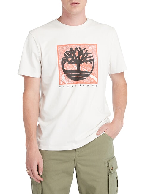 TIMBERLAND SHORT SLEEVE Camiseta de algodón blanco de la vendimia - camiseta