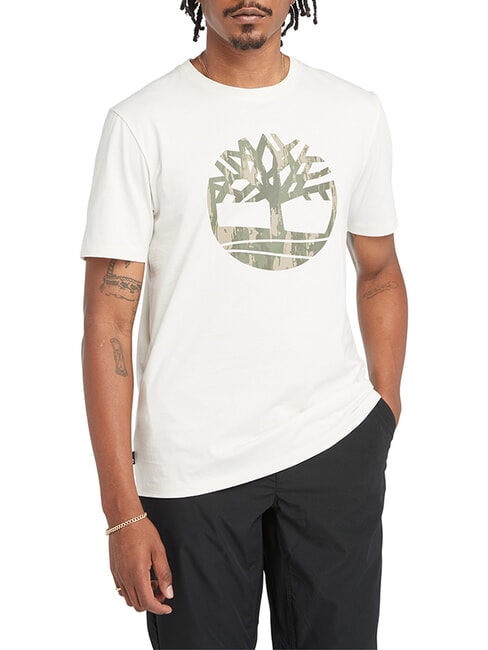 TIMBERLAND KENNEBEC RIVER TREE LOGO Camiseta de algodón blanco de la vendimia - camiseta
