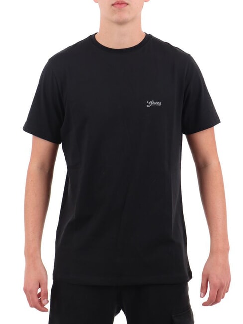 GUESS BASIC PIMA Camiseta de algodón elástico jetbla - camiseta