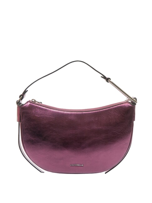 COCCINELLE PRISCILLA PEPIT Bolso pequeño de piel perlada rosa pulpa - Bolsos Mujer