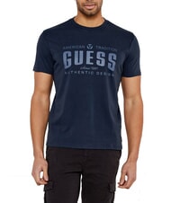 GUESS SS BSC TRADITION  Camiseta de algod&oacute;n azul inteligente multi - camiseta - 1