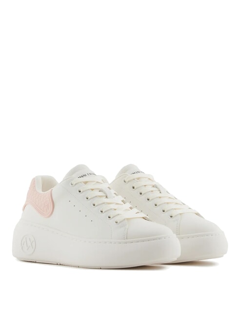 ARMANI EXCHANGE A|X Zapatillas de deporte para mujer blanco roto + rosa claro - Zapatos Mujer