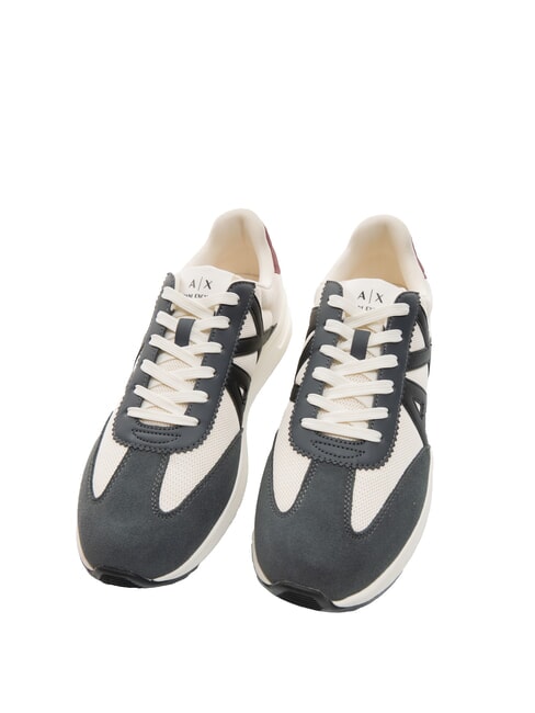 ARMANI EXCHANGE A|X LOGO Zapatillas blanco roto + gris oscuro - Zapatos Hombre