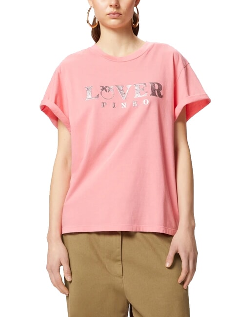 PINKO TORCETTI Camiseta estampada coral. soleado - camiseta