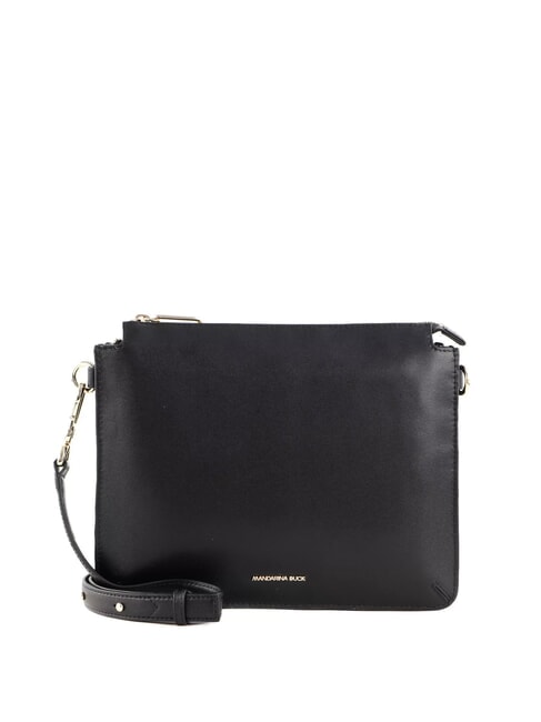 MANDARINA DUCK LUNA Bolso bandolera de piel NEGRO - Bolsos Mujer