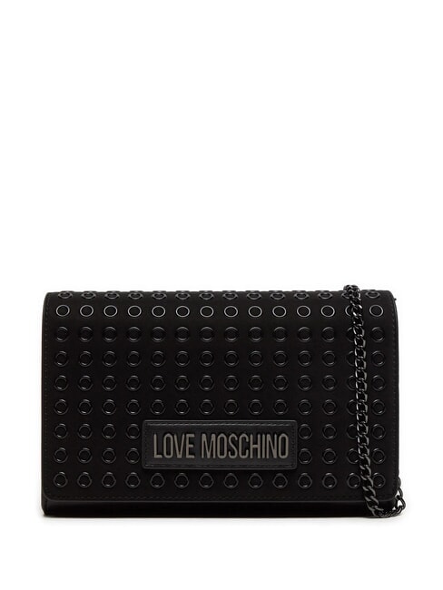 LOVE MOSCHINO CHAIN Bolso de hombro con micro tachuelas negro/bronce metálico - Bolsos Mujer