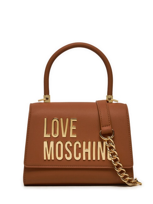 LOVE MOSCHINO LETTERING Mini bolso de mano, con correa para el hombro nueces - Bolsos Mujer